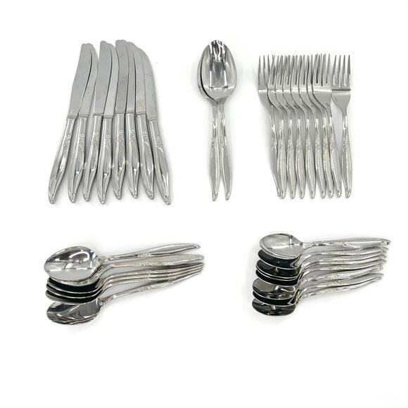 38 Kenwood Forever Rose Stainless Steel Flatware set - Picture 1 of 9